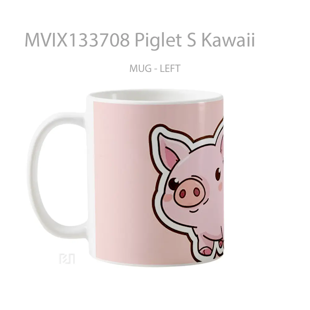 Mug Piglet S Kawaii Gelas Hewan Lucu - All-side / Desain