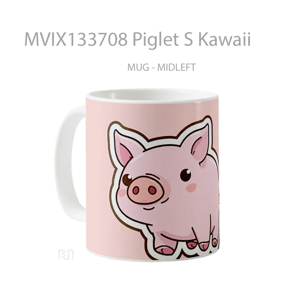 Mug Piglet S Kawaii Gelas Hewan Lucu - All-side / Desain