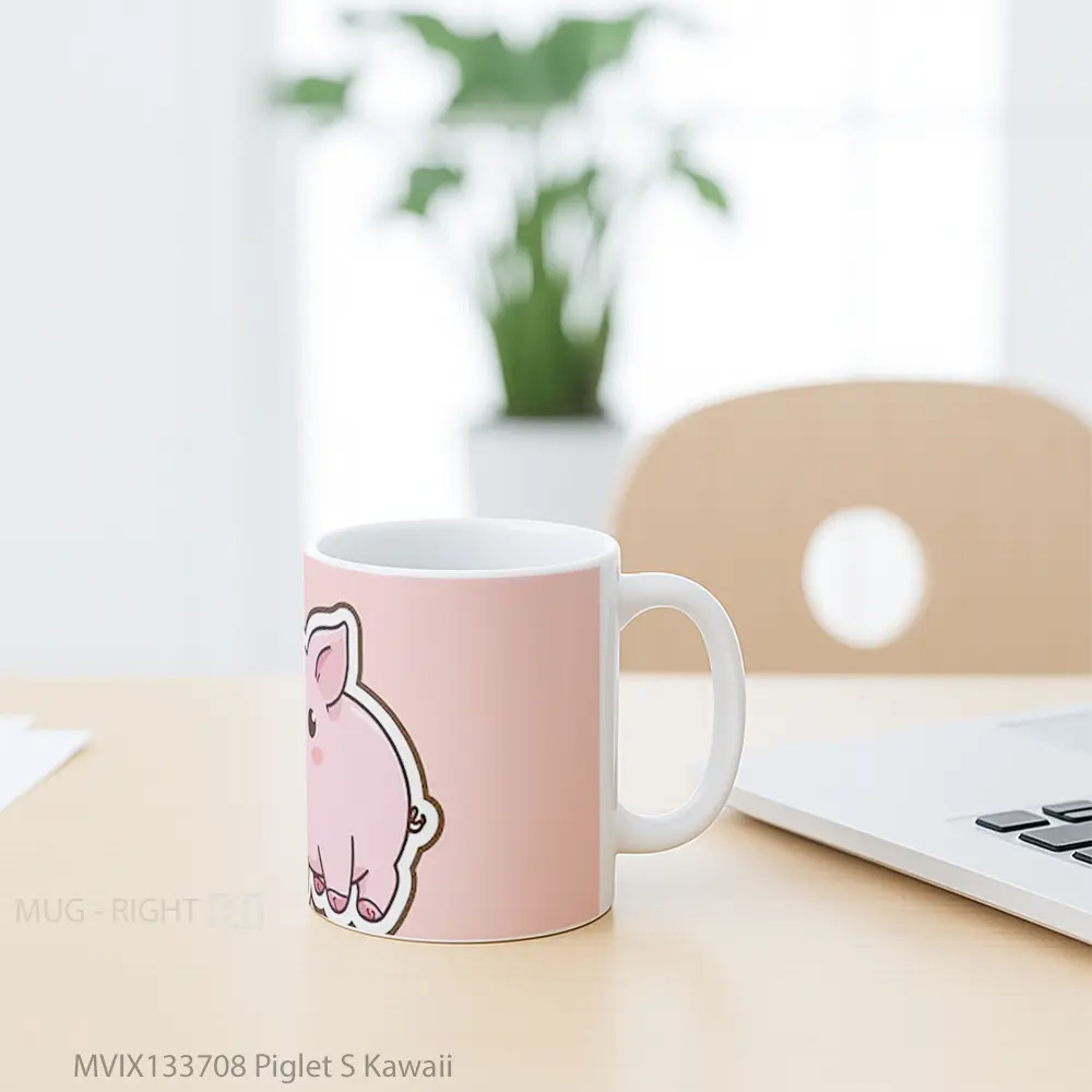 Mug Piglet S Kawaii Gelas Hewan Lucu - All-side / Desain
