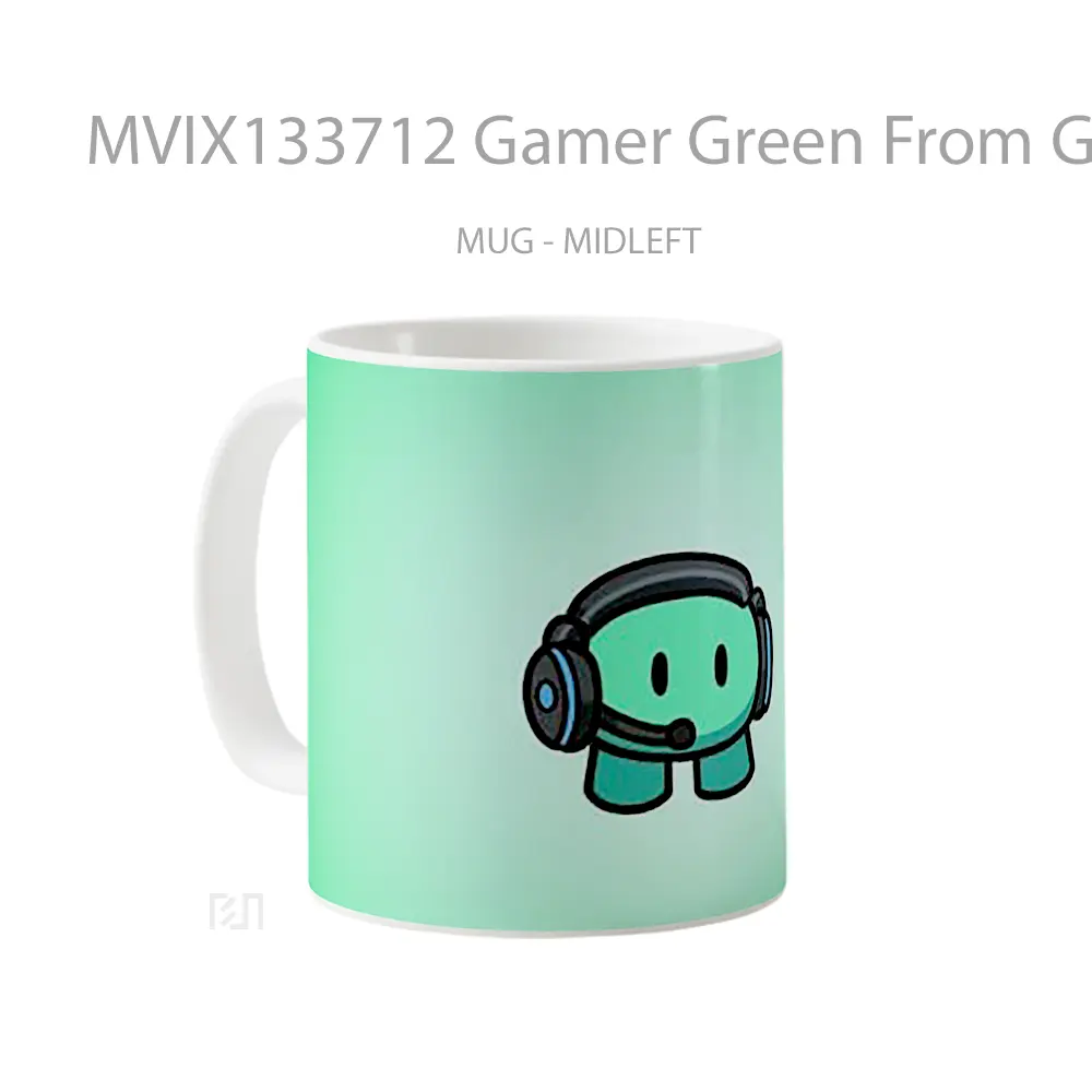 Mug Gamer Green From Gimkit Cangkir Gamer - All-side / Desain