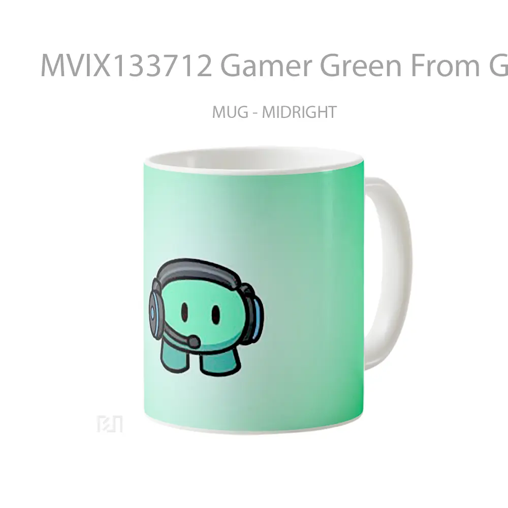 Mug Gamer Green From Gimkit Cangkir Gamer - All-side / Desain