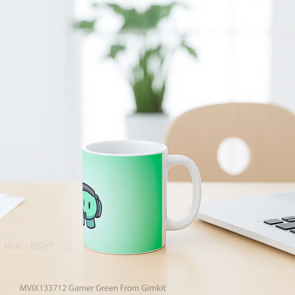 Mug Gamer Green From Gimkit Cangkir Gamer - All-side / Desain