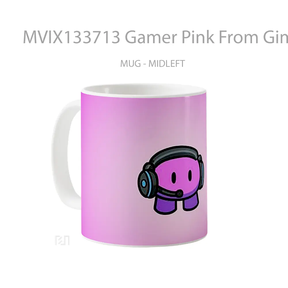 Mug Gamer Pink From Gimkit Cangkir Gamer - All-side / Desain