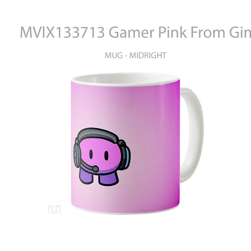 Mug Gamer Pink From Gimkit Cangkir Gamer - All-side / Desain