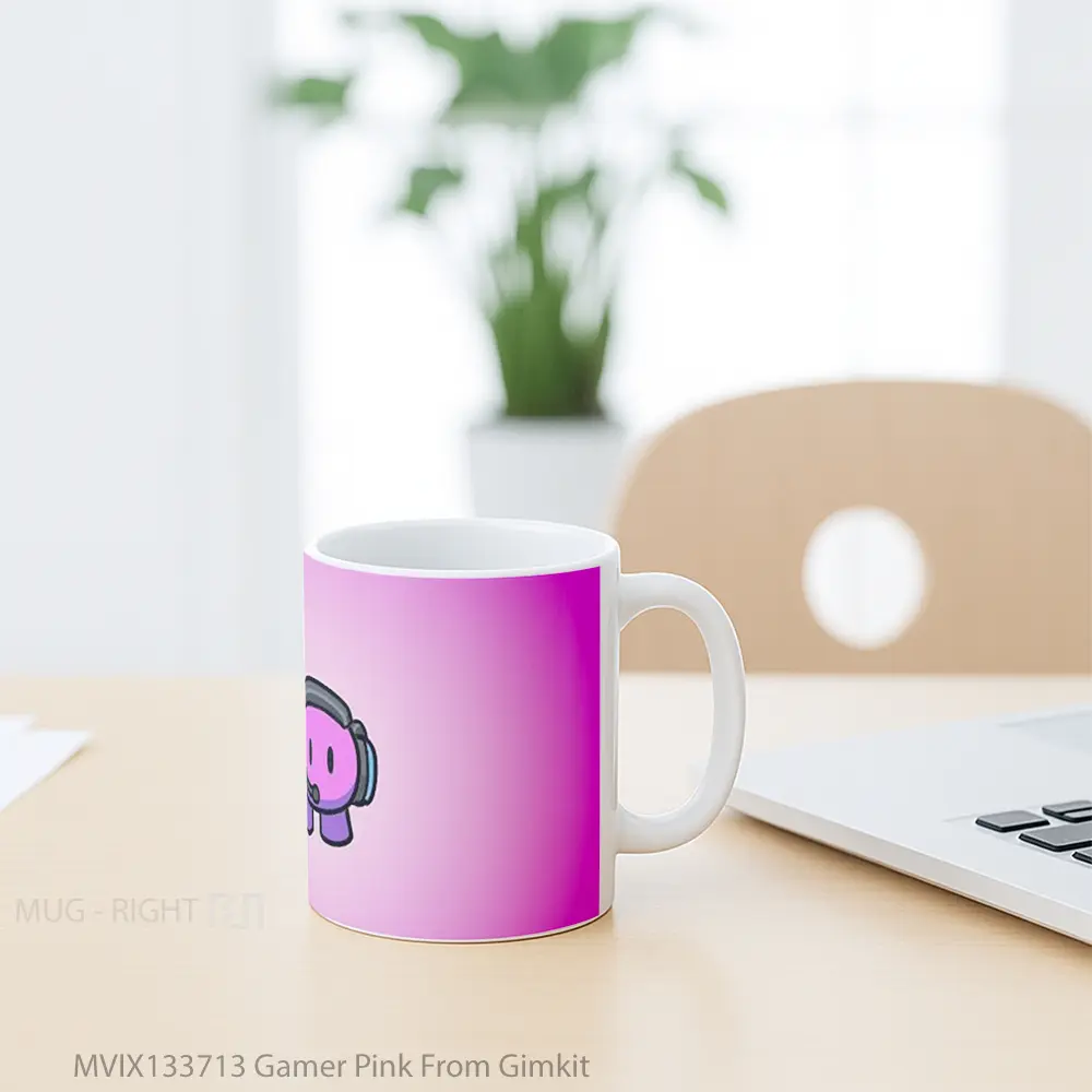 Mug Gamer Pink From Gimkit Cangkir Gamer - All-side / Desain