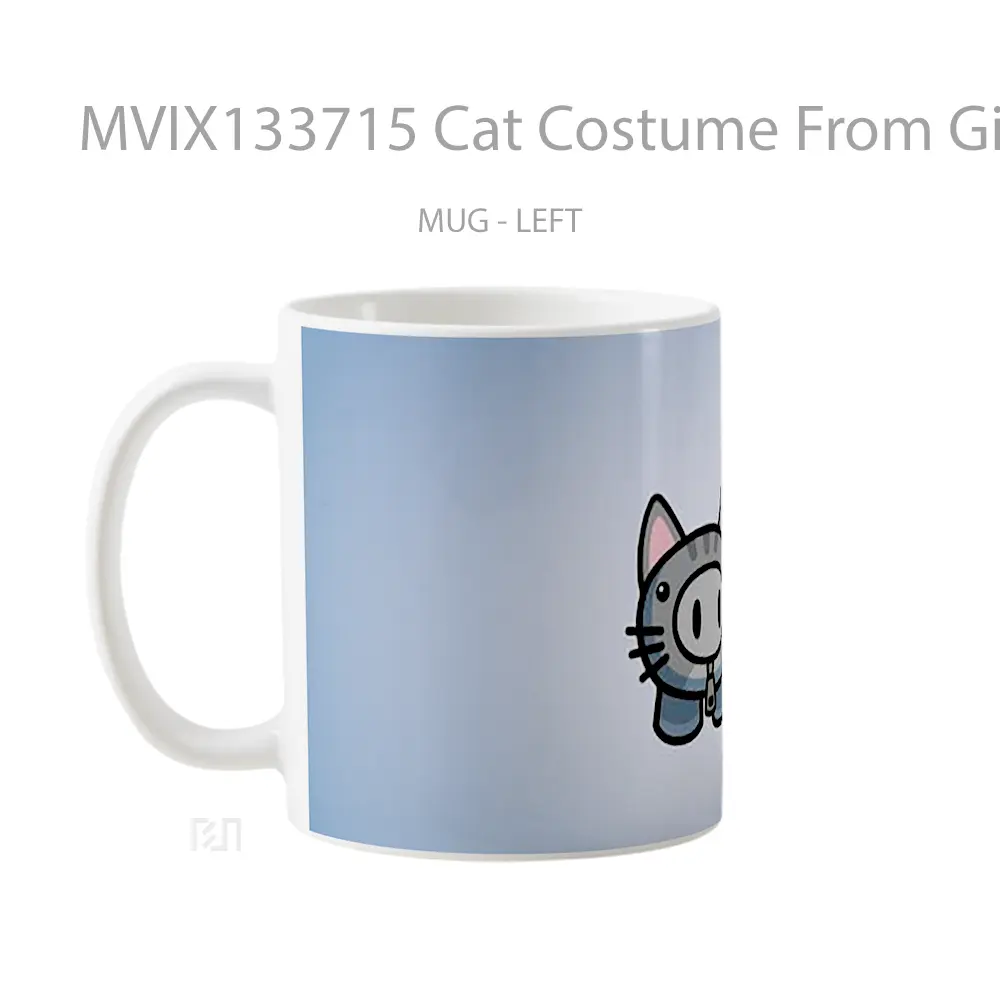Mug Cat Costume From Gimkit Gelas Hewan Lucu - All-side / Desain