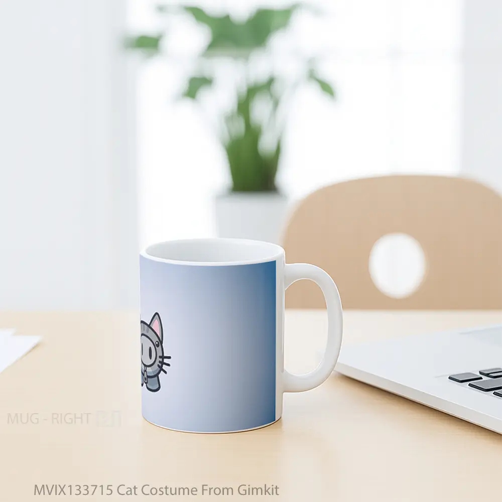 Mug Cat Costume From Gimkit Gelas Hewan Lucu - All-side / Desain