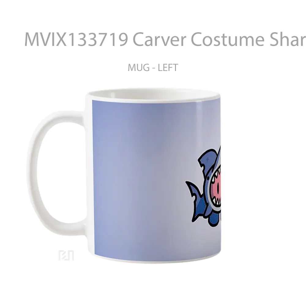 Mug Carver Costume Shark From Gimkit Gelas Hewan Lucu - All-side / Desain