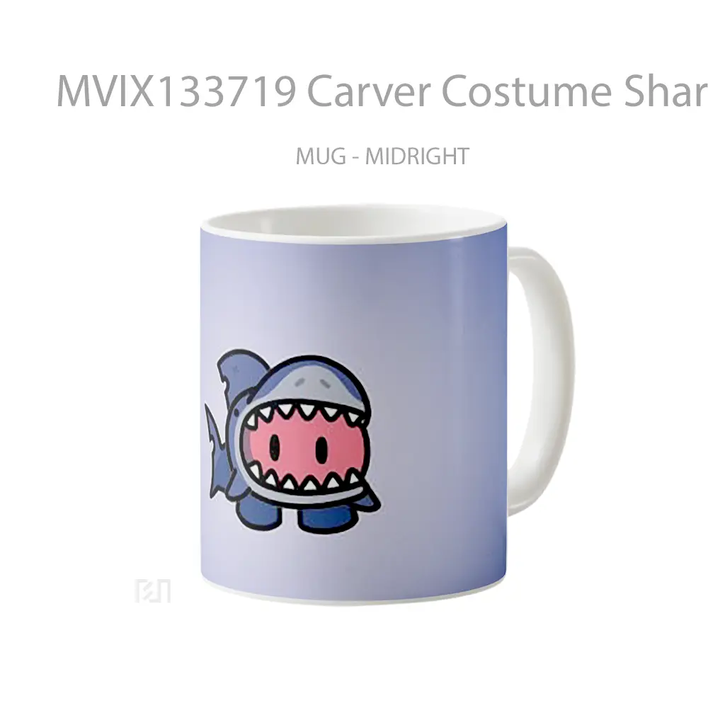Mug Carver Costume Shark From Gimkit Gelas Hewan Lucu - All-side / Desain