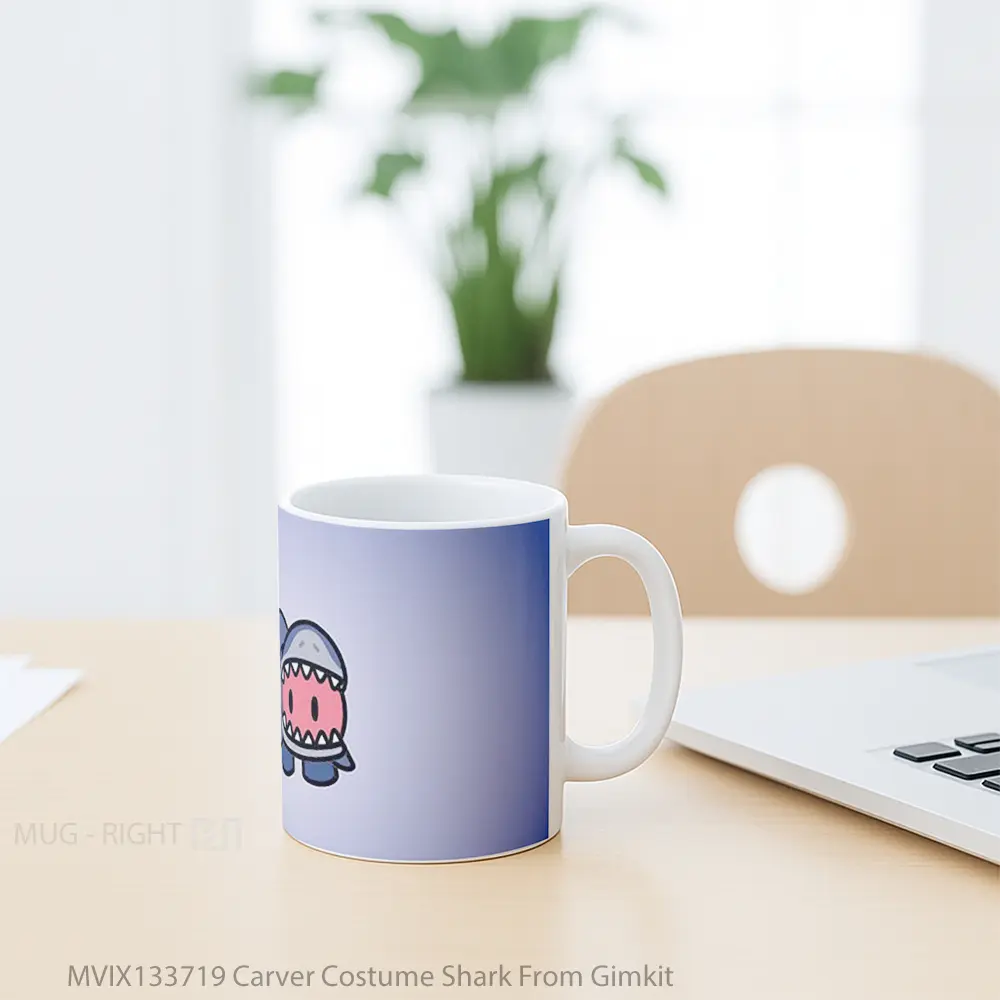 Mug Carver Costume Shark From Gimkit Gelas Hewan Lucu - All-side / Desain