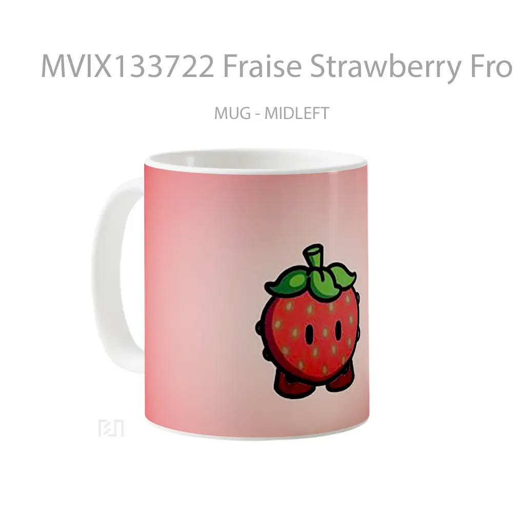 Mug Fraise Strawberry From Gimkit Gelas Keramik Unik - All-side / Desain