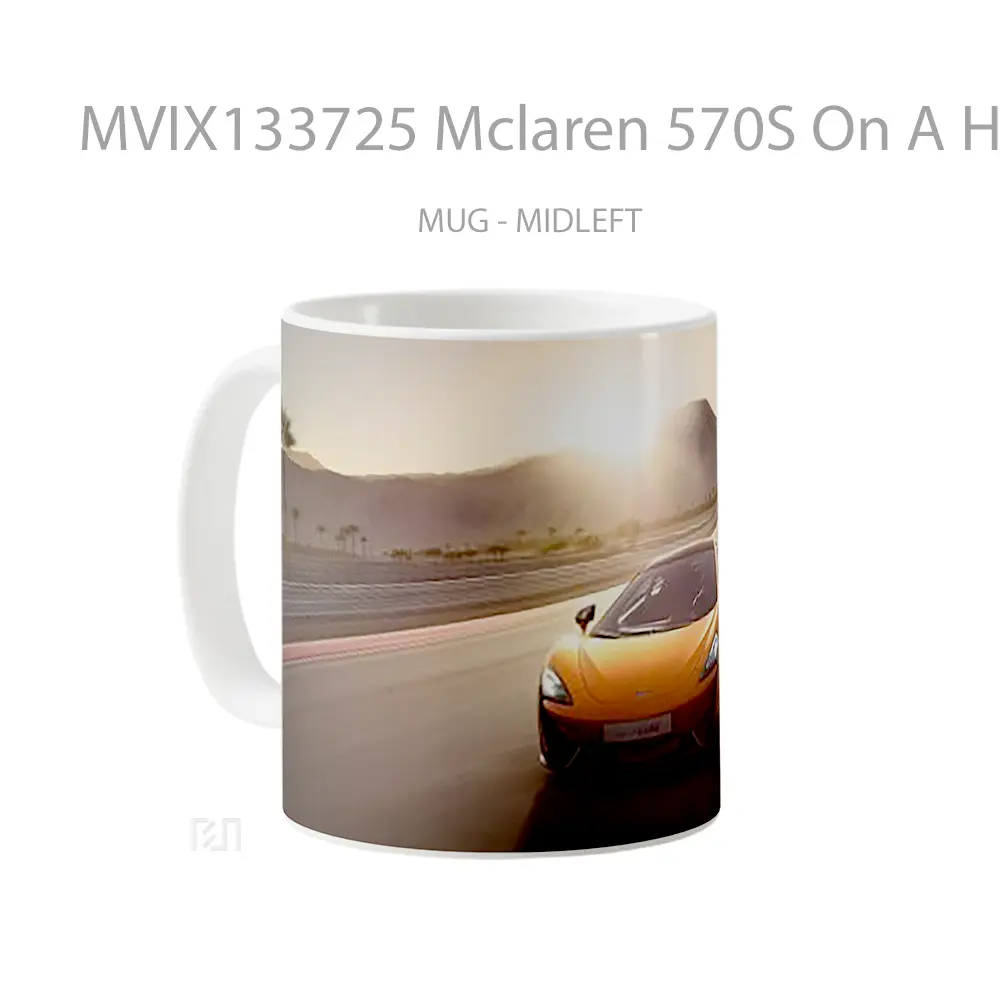 Mug Mclaren 570S On A Highway Gelas Keramik Unik - All-side / Desain