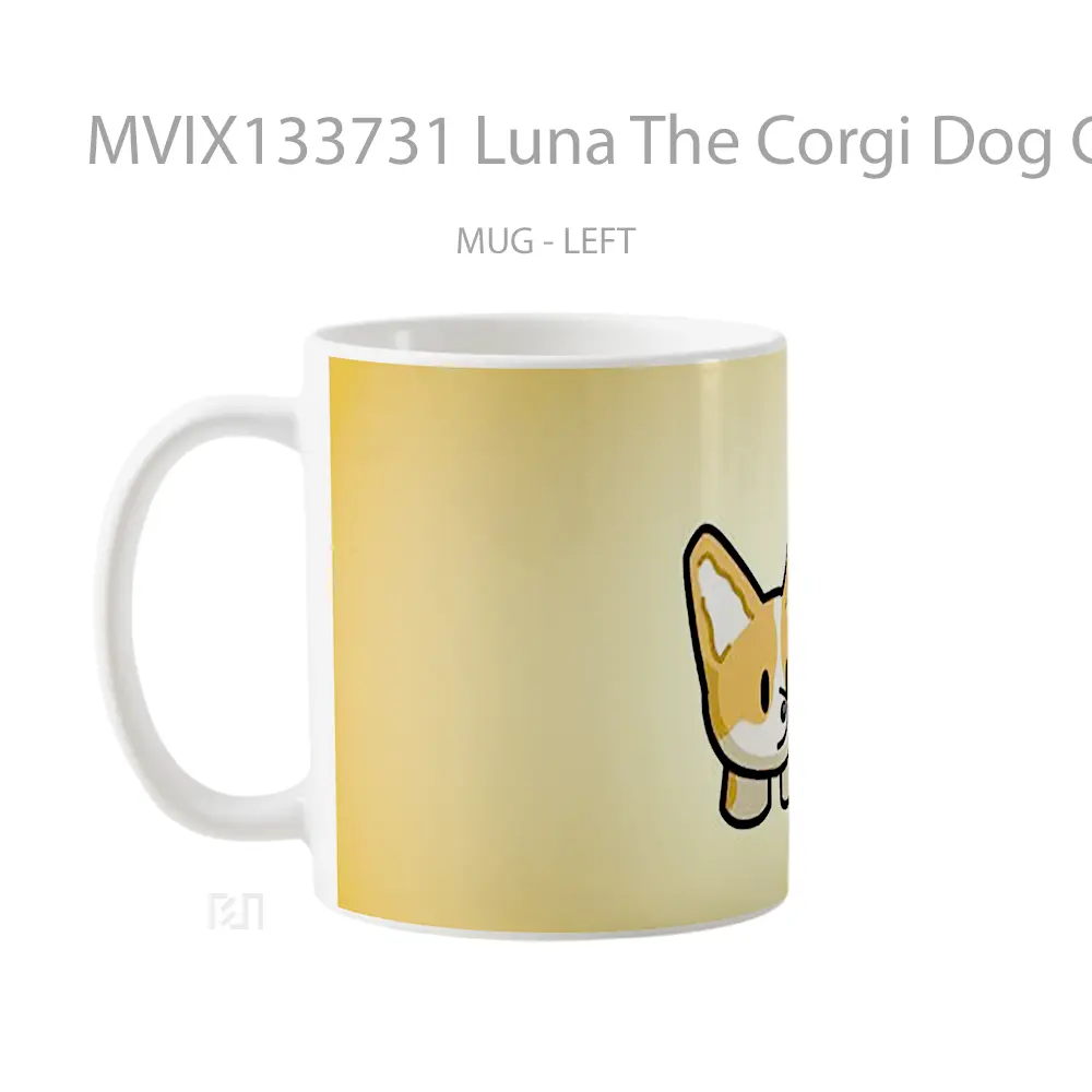 Mug Luna The Corgi Dog Gorgy From Gimkit Gelas Hewan Lucu - All-side / Desain