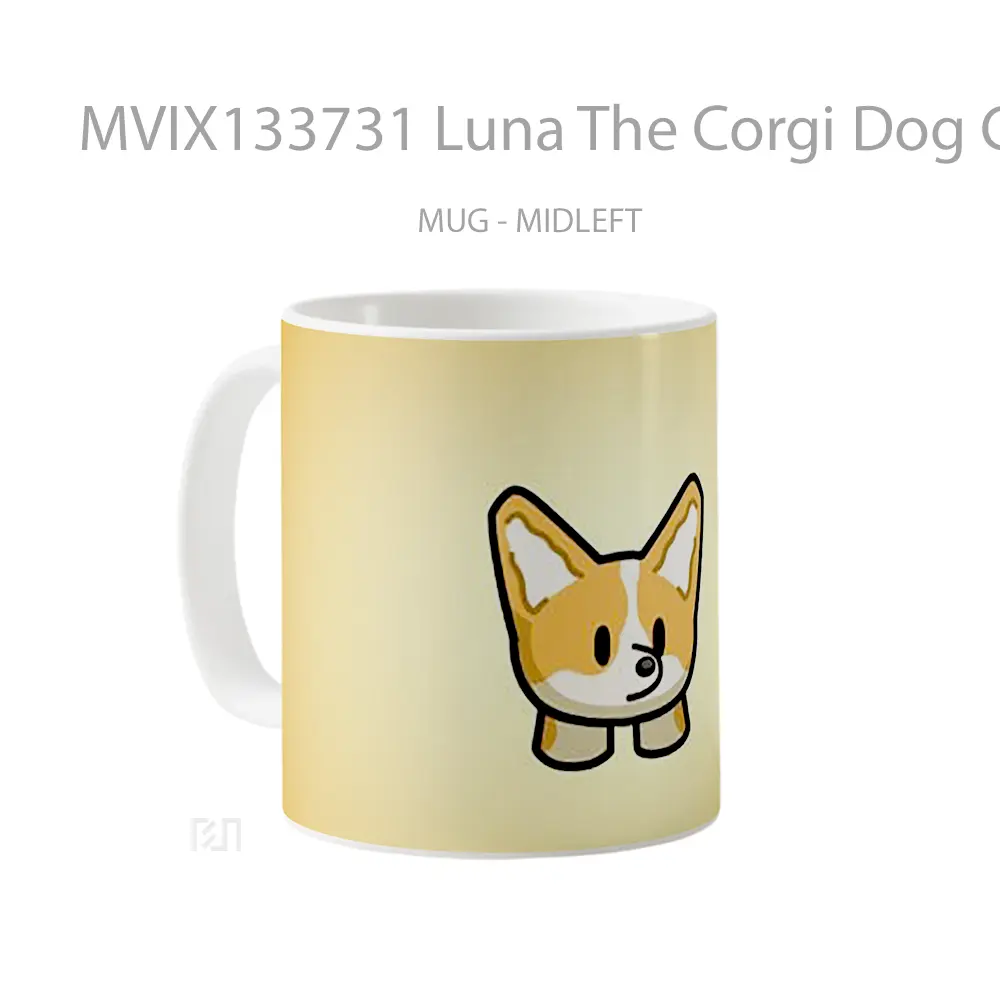 Mug Luna The Corgi Dog Gorgy From Gimkit Gelas Hewan Lucu - All-side / Desain