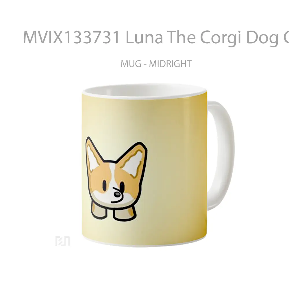 Mug Luna The Corgi Dog Gorgy From Gimkit Gelas Hewan Lucu - All-side / Desain