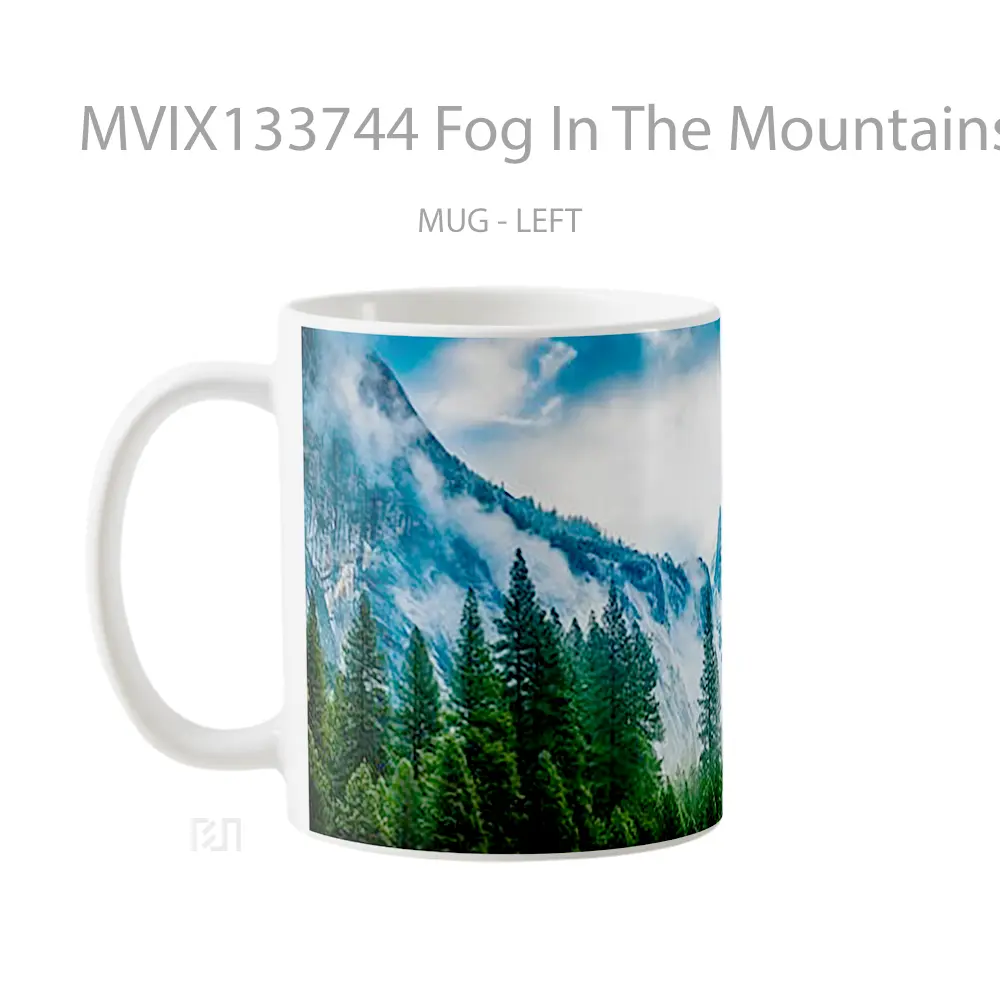 Mug Fog In The Mountains Gelas Pemandangan Alam - All-side / Desain