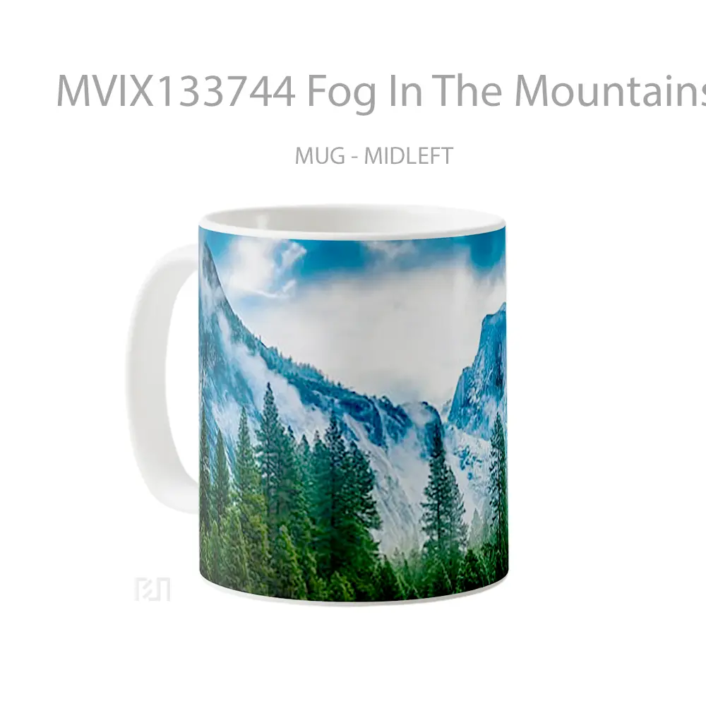 Mug Fog In The Mountains Gelas Pemandangan Alam - All-side / Desain