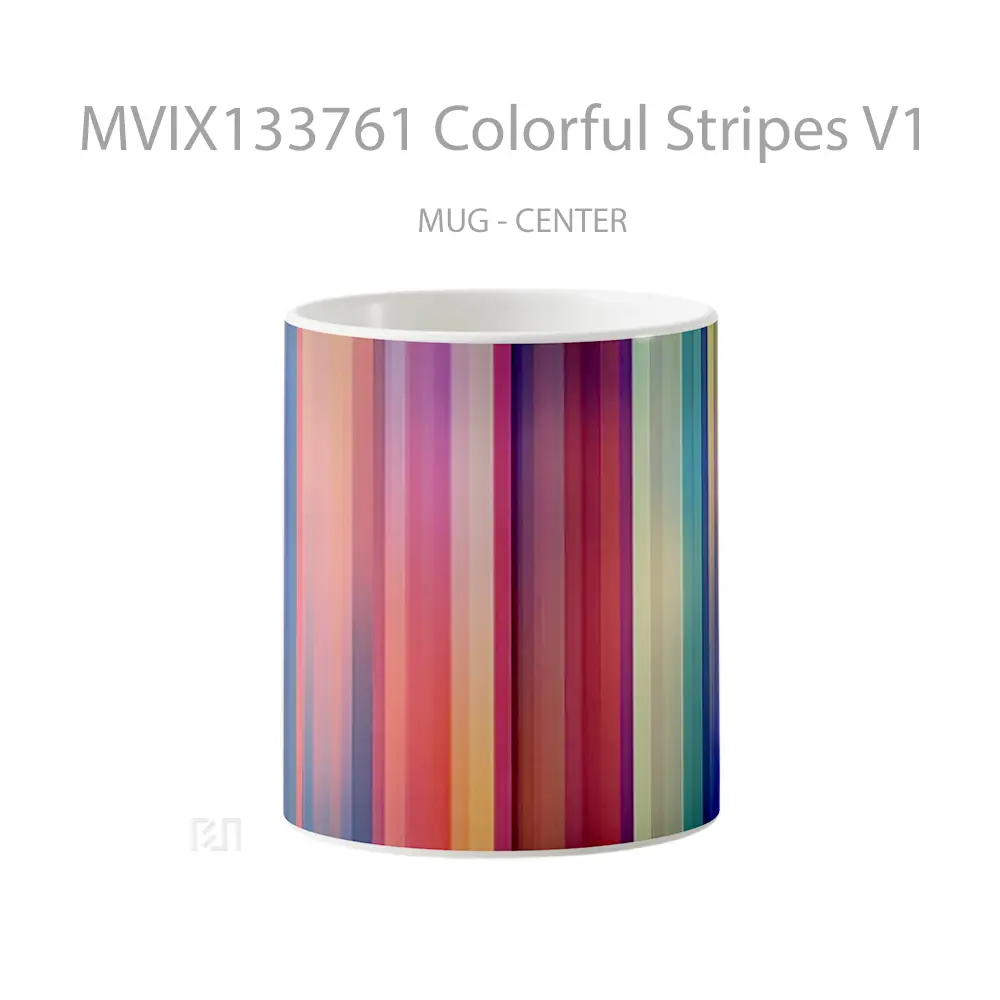 Mug Colorful Stripes V1 Gelas Keramik Unik