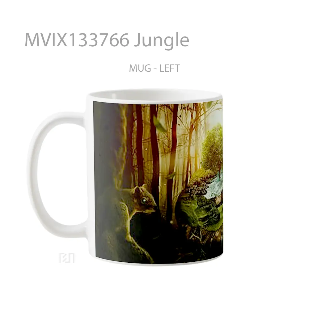 Mug Jungle Gelas Keramik Unik - All-side / Desain