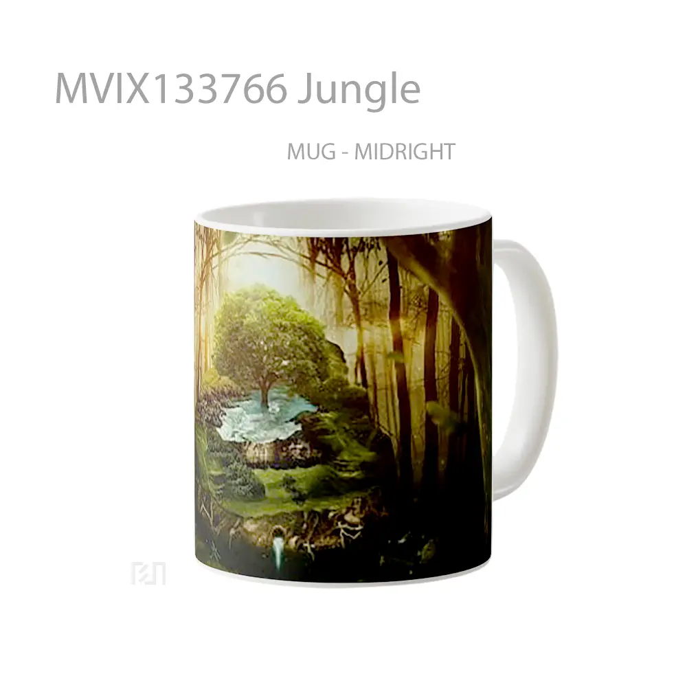 Mug Jungle Gelas Keramik Unik - All-side / Desain