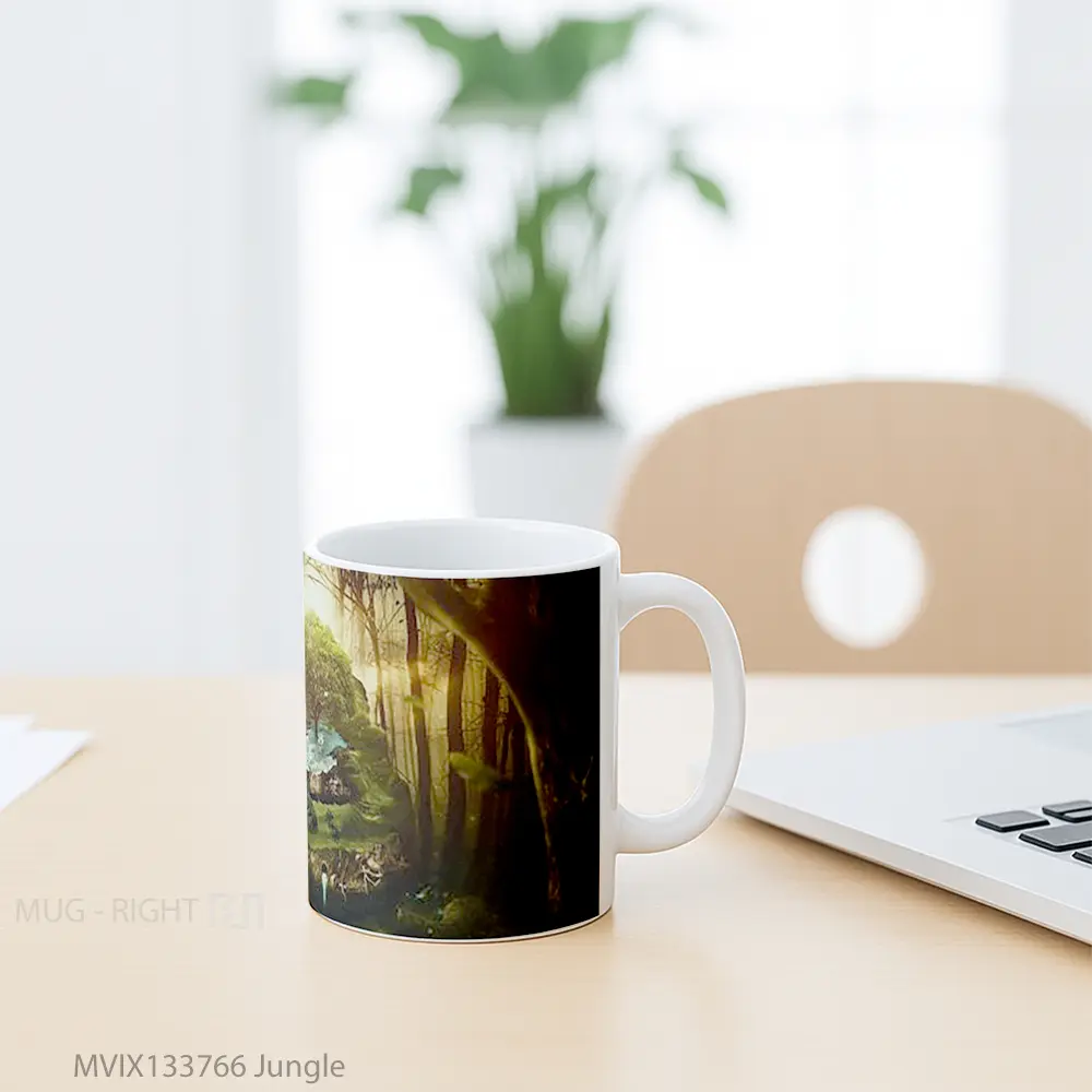 Mug Jungle Gelas Keramik Unik - All-side / Desain