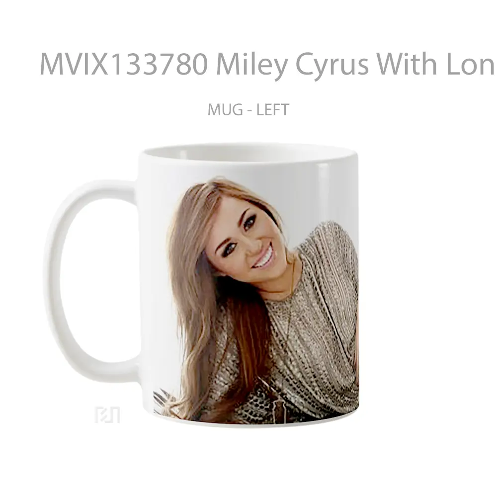 Mug Miley Cyrus With Long Hair Gelas Selebriti - All-side / Desain