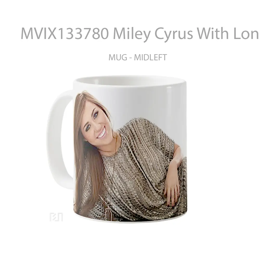 Mug Miley Cyrus With Long Hair Gelas Selebriti - All-side / Desain