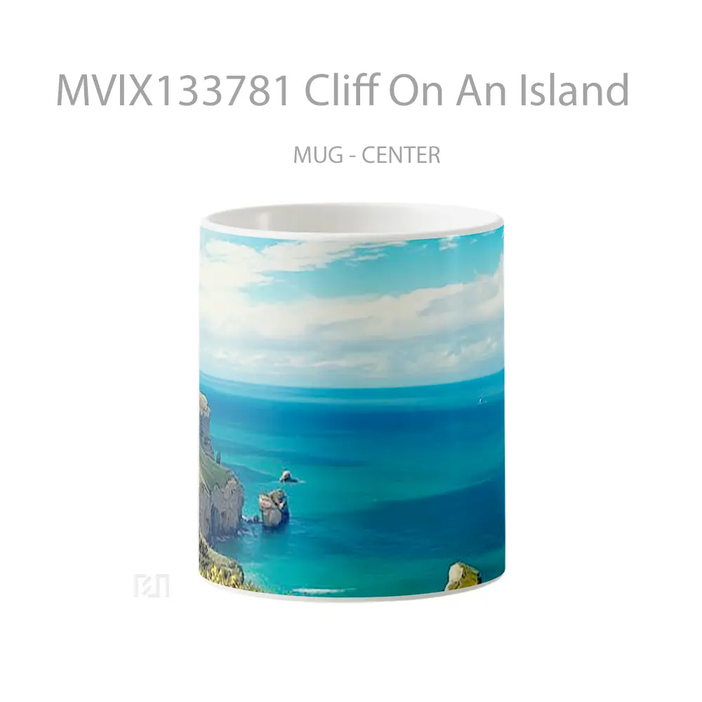 Mug Cliff On An Island Gelas Pemandangan Alam