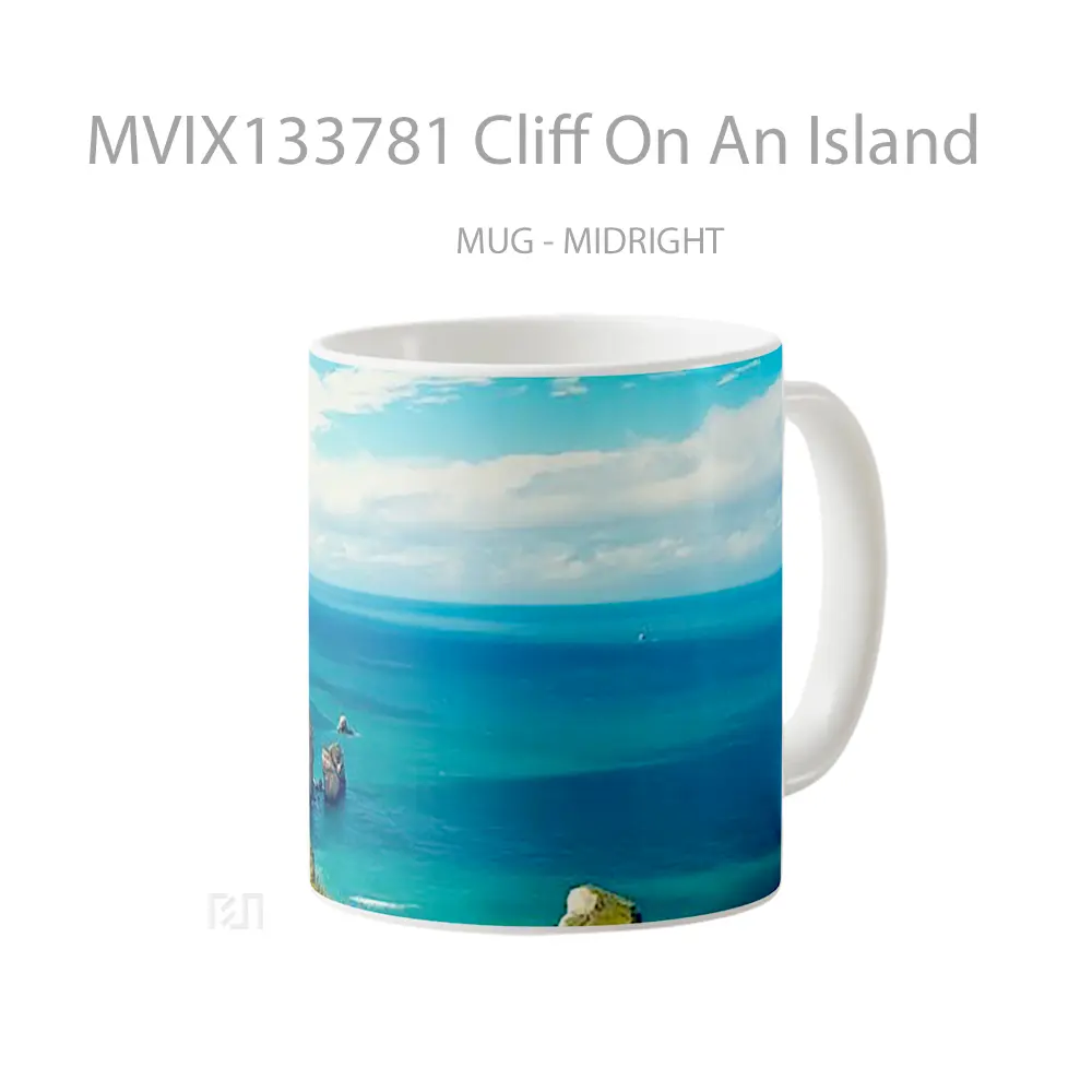 Mug Cliff On An Island Gelas Pemandangan Alam - All-side / Desain