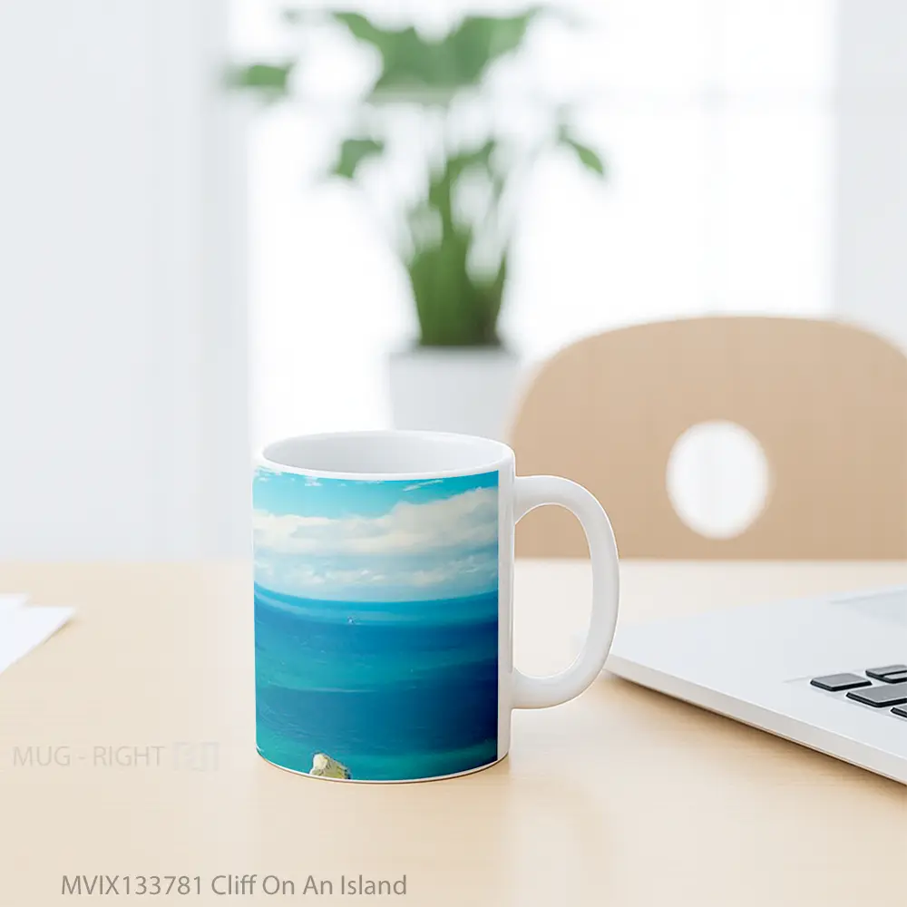 Mug Cliff On An Island Gelas Pemandangan Alam - All-side / Desain