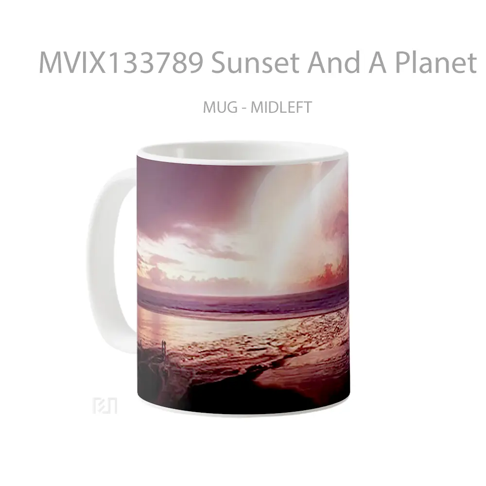 Mug Sunset And A Planet Gelas Pemandangan Alam - All-side / Desain