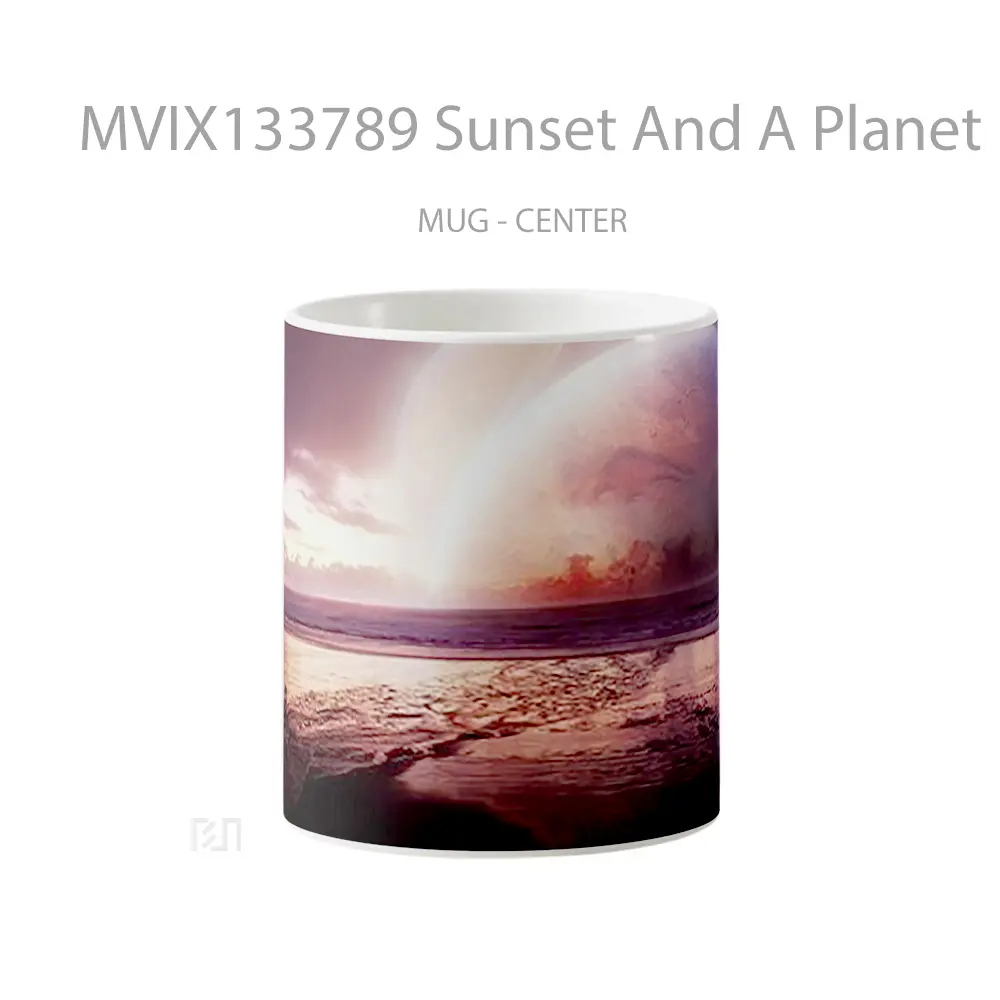 Mug Sunset And A Planet Gelas Pemandangan Alam
