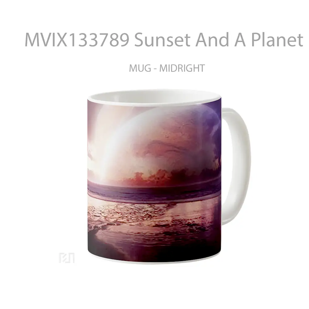 Mug Sunset And A Planet Gelas Pemandangan Alam - All-side / Desain