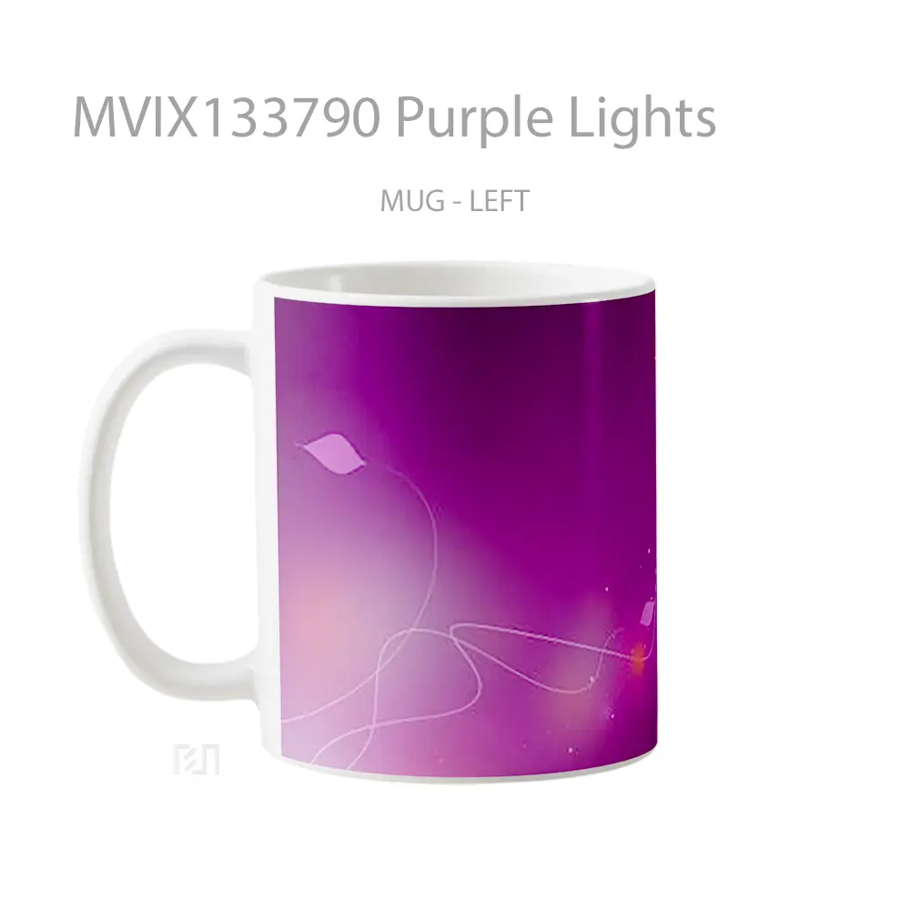 Mug Purple Lights Gelas Keramik Unik - All-side / Desain