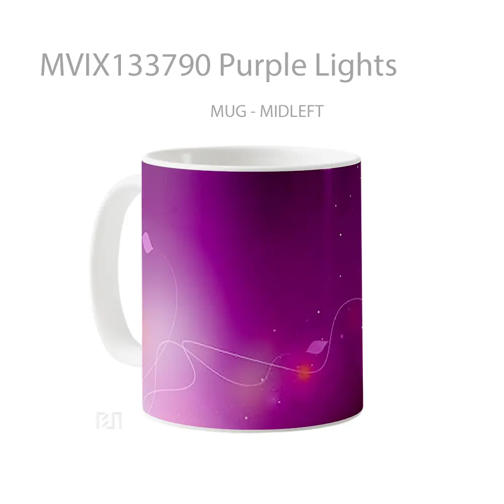Mug Purple Lights Gelas Keramik Unik - All-side / Desain
