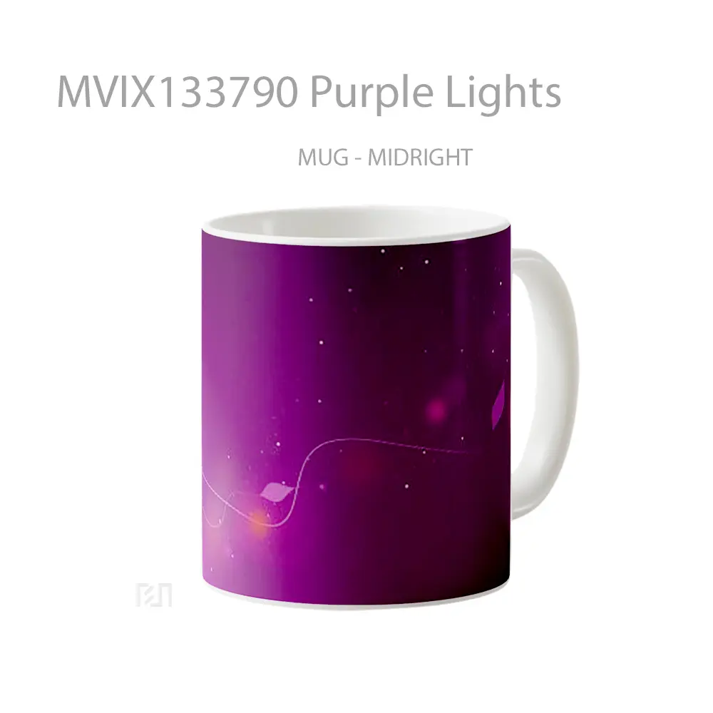 Mug Purple Lights Gelas Keramik Unik - All-side / Desain