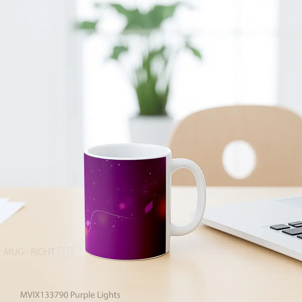 Mug Purple Lights Gelas Keramik Unik - All-side / Desain