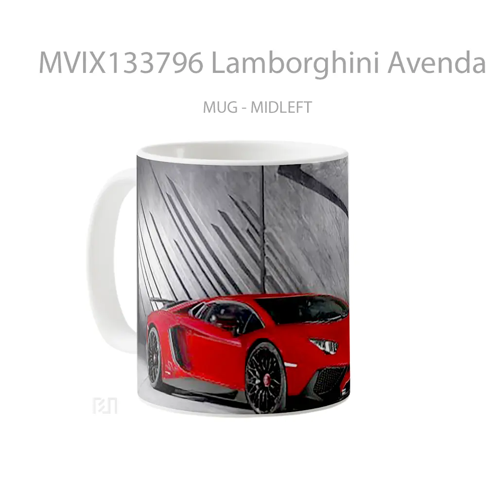 Mug Lamborghini Avendator Supervelove Cangkir Mobil - All-side / Desain