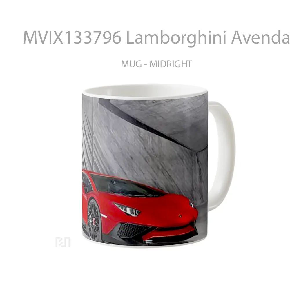 Mug Lamborghini Avendator Supervelove Cangkir Mobil - All-side / Desain