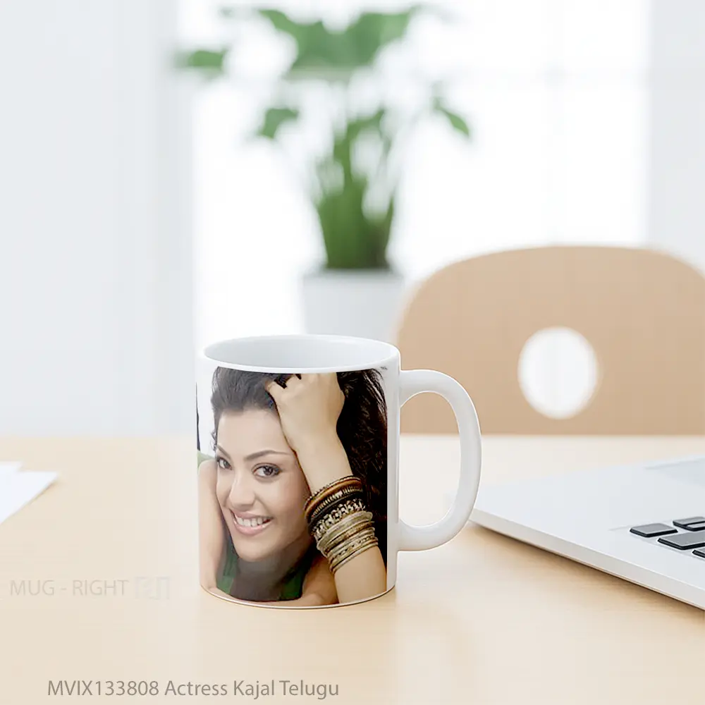 Mug Actress Kajal Telugu Gelas Keramik Unik - All-side / Desain