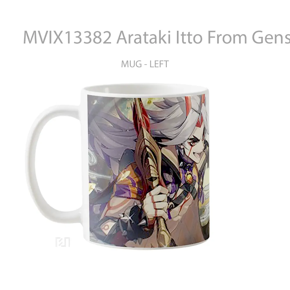 Mug Arataki Itto From Genshin Impact V1 Cangkir Gamer - All-side / Desain