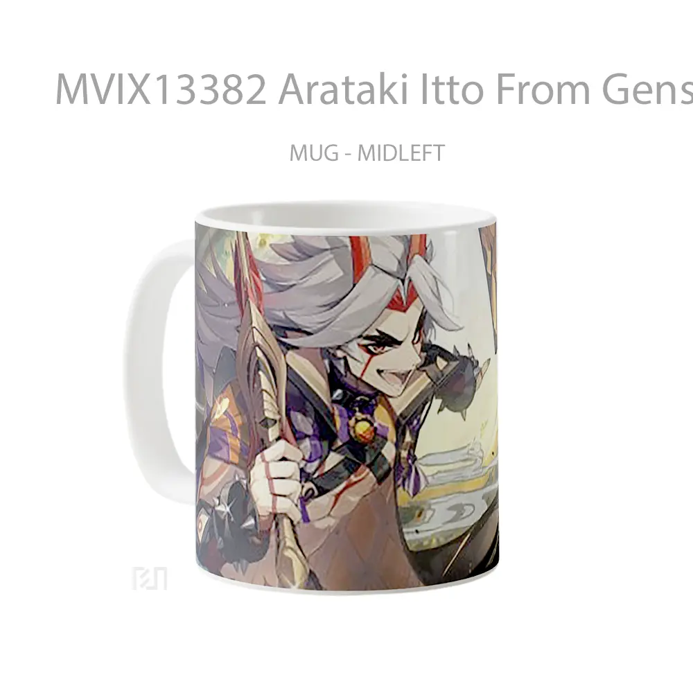 Mug Arataki Itto From Genshin Impact V1 Cangkir Gamer - All-side / Desain