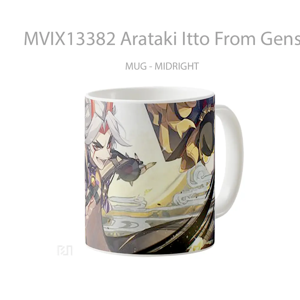 Mug Arataki Itto From Genshin Impact V1 Cangkir Gamer - All-side / Desain