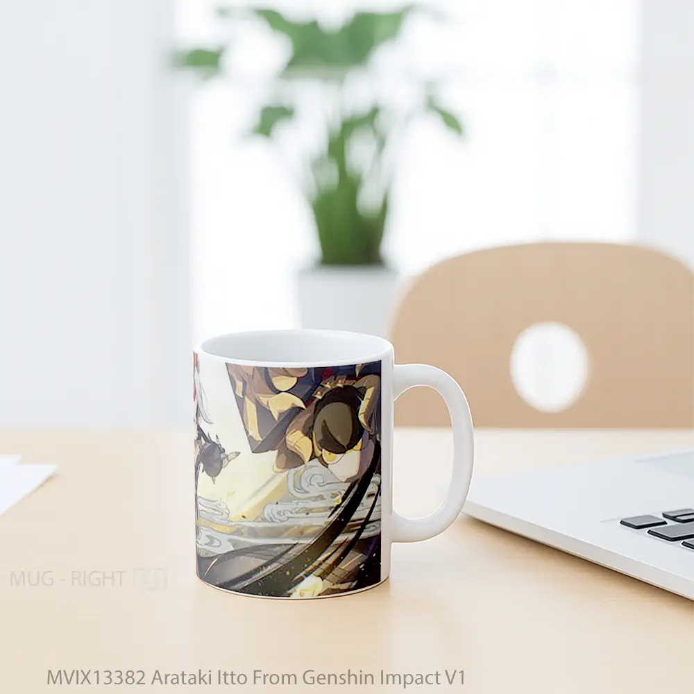 Mug Arataki Itto From Genshin Impact V1 Cangkir Gamer - All-side / Desain