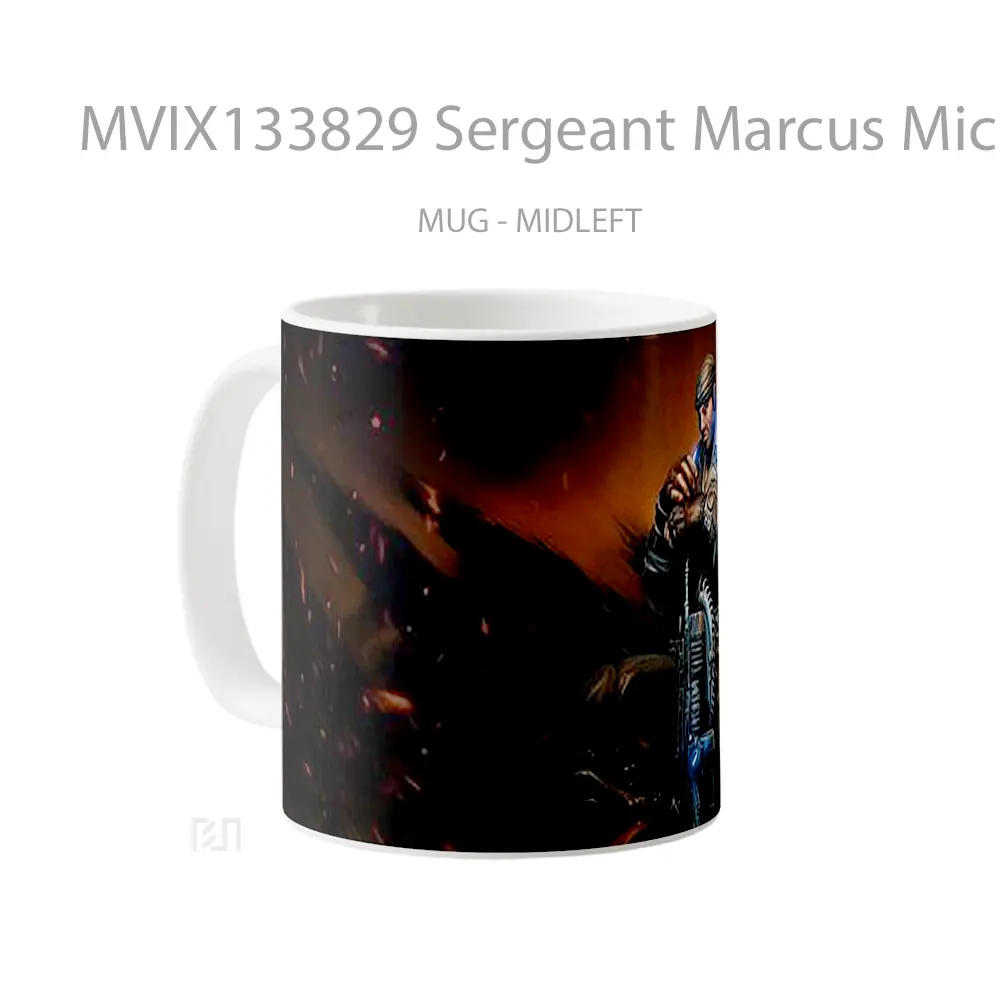Mug Sergeant Marcus Michael Fenix Gears Of War Gelas Keramik Unik - All-side / Desain