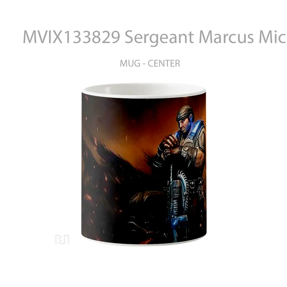Mug Sergeant Marcus Michael Fenix Gears Of War Gelas Keramik Unik