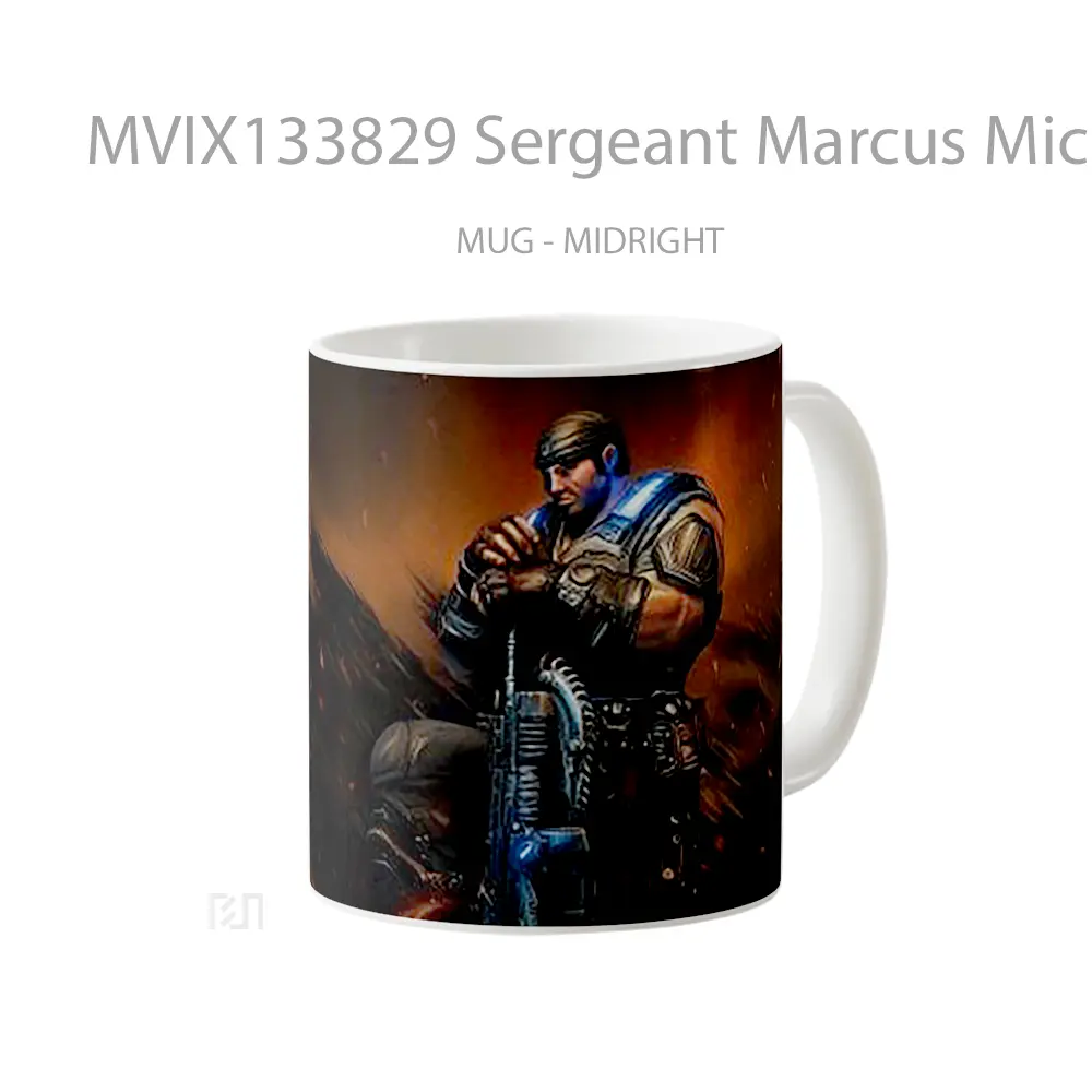 Mug Sergeant Marcus Michael Fenix Gears Of War Gelas Keramik Unik - All-side / Desain