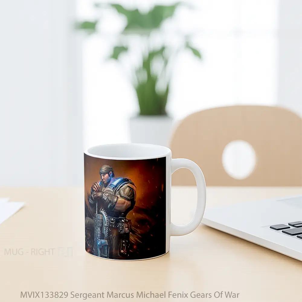 Mug Sergeant Marcus Michael Fenix Gears Of War Gelas Keramik Unik - All-side / Desain