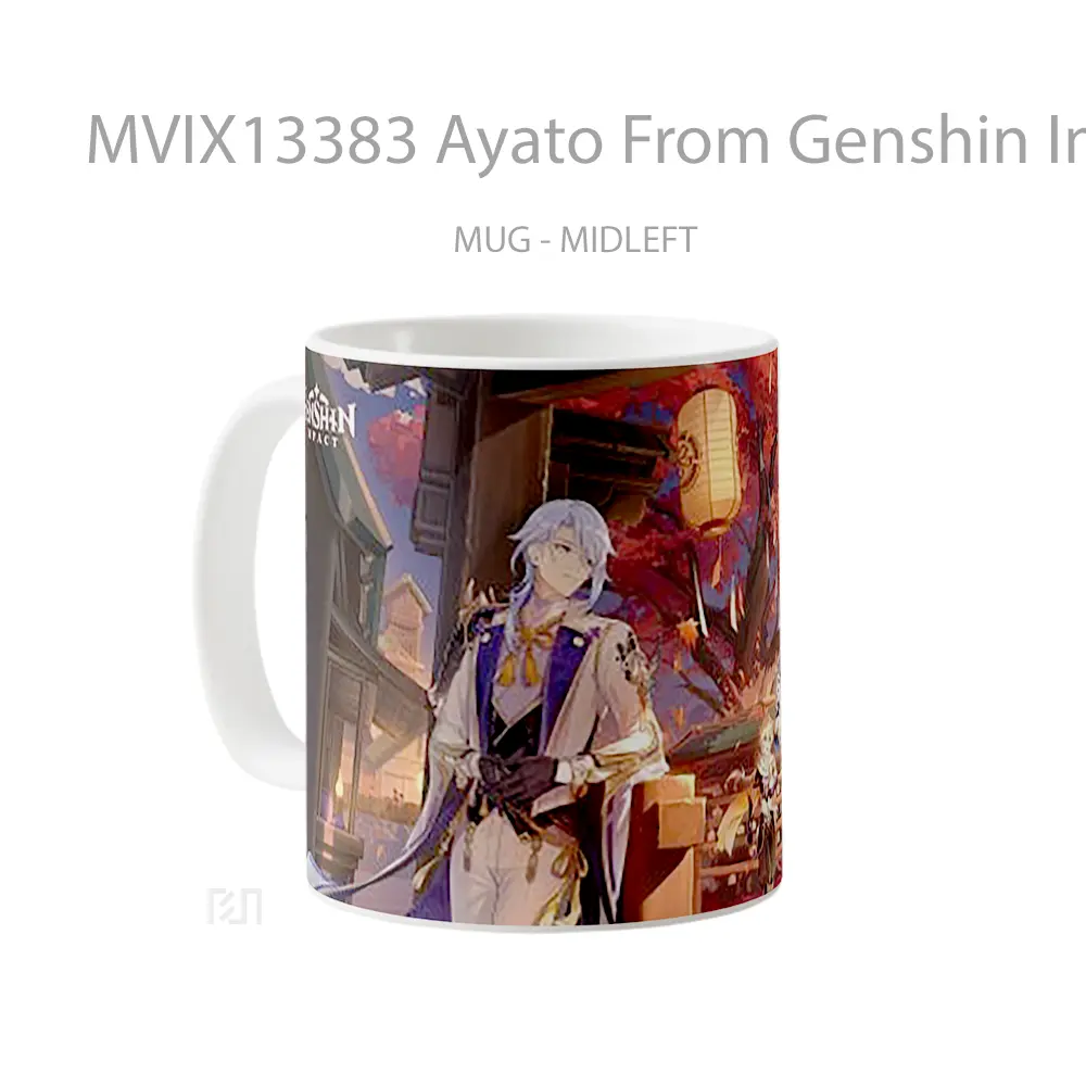 Mug Ayato From Genshin Impact Cangkir Gamer - All-side / Desain