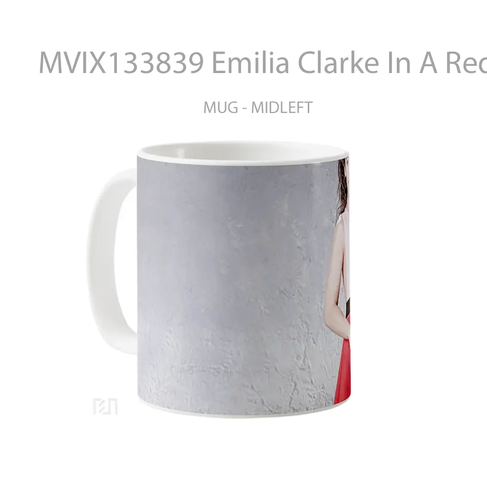 Mug Emilia Clarke In A Red Dress Gelas Keramik Unik - All-side / Desain